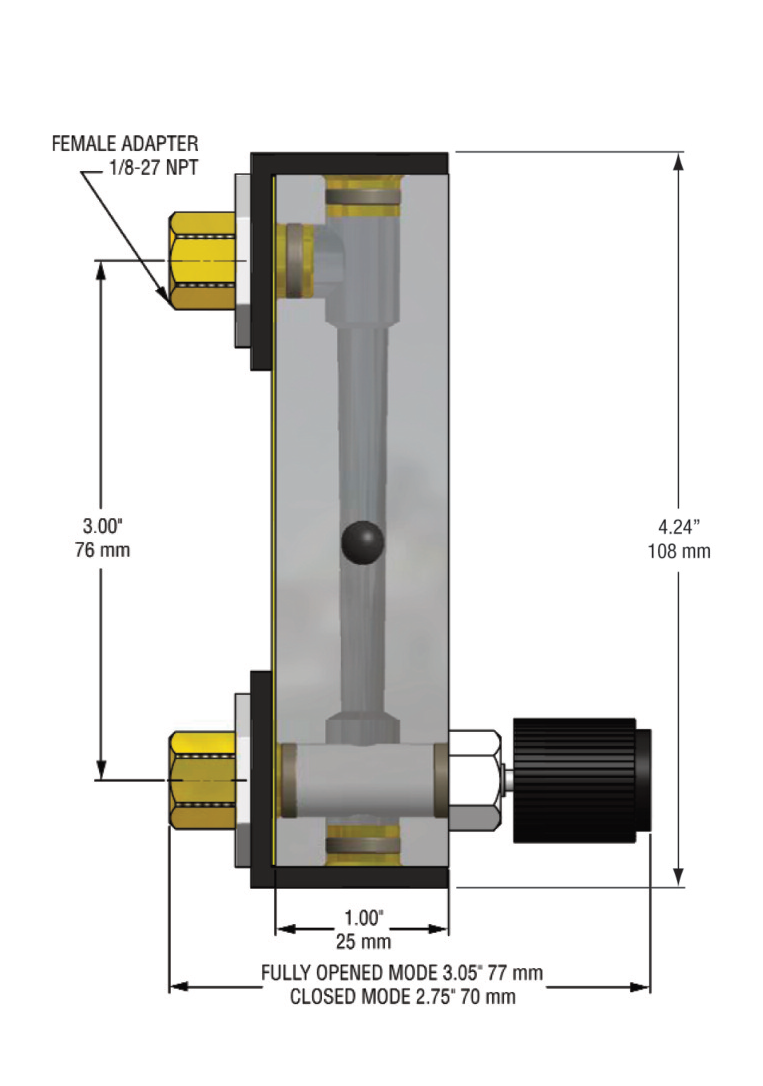 Economic Machined Acrylic Flowmeter Series 7923